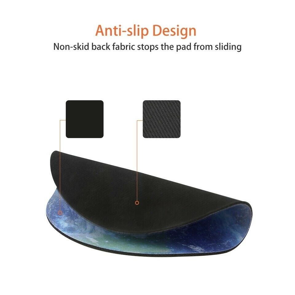 Space Round Mouse Pad - PC Gaming Non Slip Mice Mat For Laptop Notebook Computer Gaming Mouse Pad