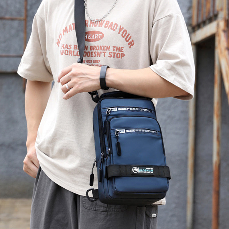 Multifunction Bags For Men - Nylon Backpack Crossbody Shoulder Bag With USB Charging Port
