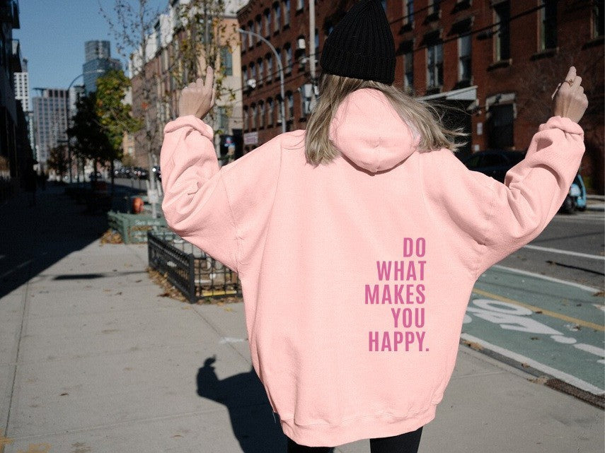 Loose Print Sport Hoodie Sweatshirt - Hooded Clothing