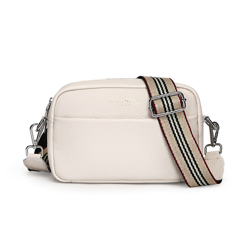 Simple Shoulder Messenger Bag - Top Layer Cowhide Small Square Bag