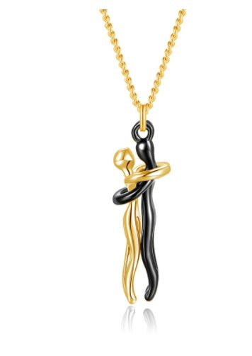 Love Hug Necklace - Unisex Men Women Couple Jewelry Chain Valentines Day Lover Gift