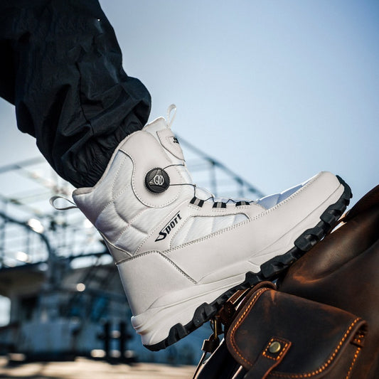 Men's Thickened Fleece-lined Ski Cotton-padded Shoes - Non-slip Cold-proof Snow Boots
