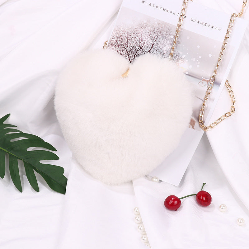 Love Bags For Women - Plush Chain Shoulder Bags Valentine's Day Party Bag