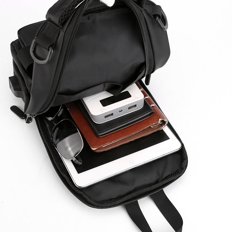 Multifunction Bags For Men - Nylon Backpack Crossbody Shoulder Bag With USB Charging Port