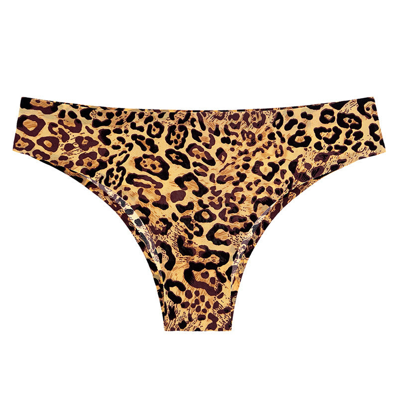 Printed Ice Silk Seamless Underwear - For Women With Low Waist