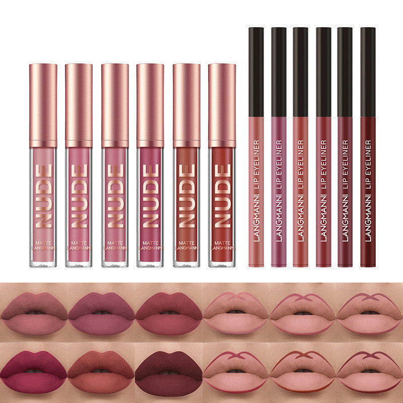 Lip Liner And Lipstick Set - Makeup 12 Pcs Set 6 Matte Lipstick 6 Lip Liner Pens Waterproof Long Lasting Matte Lipstick Beauty Cosmetics Makeup Gift For Girls Lipstick Set