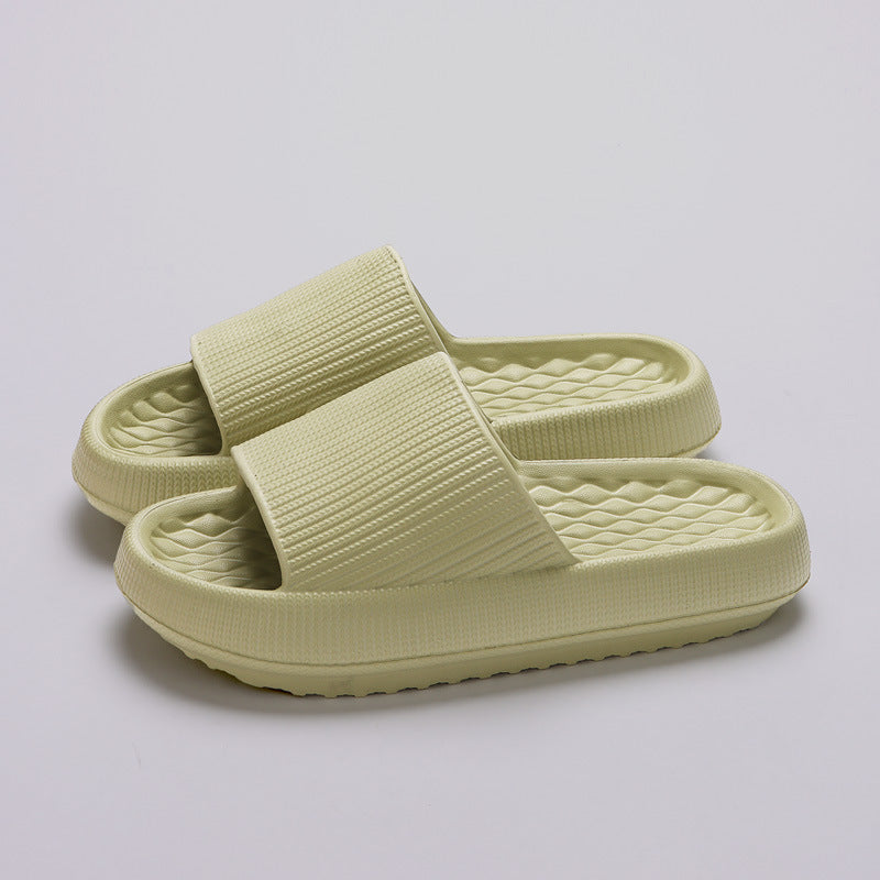 Summer EVA Slippers Solid Color Rhombus Stripe Anti-slip Slippers  - New Women's Home Shoes