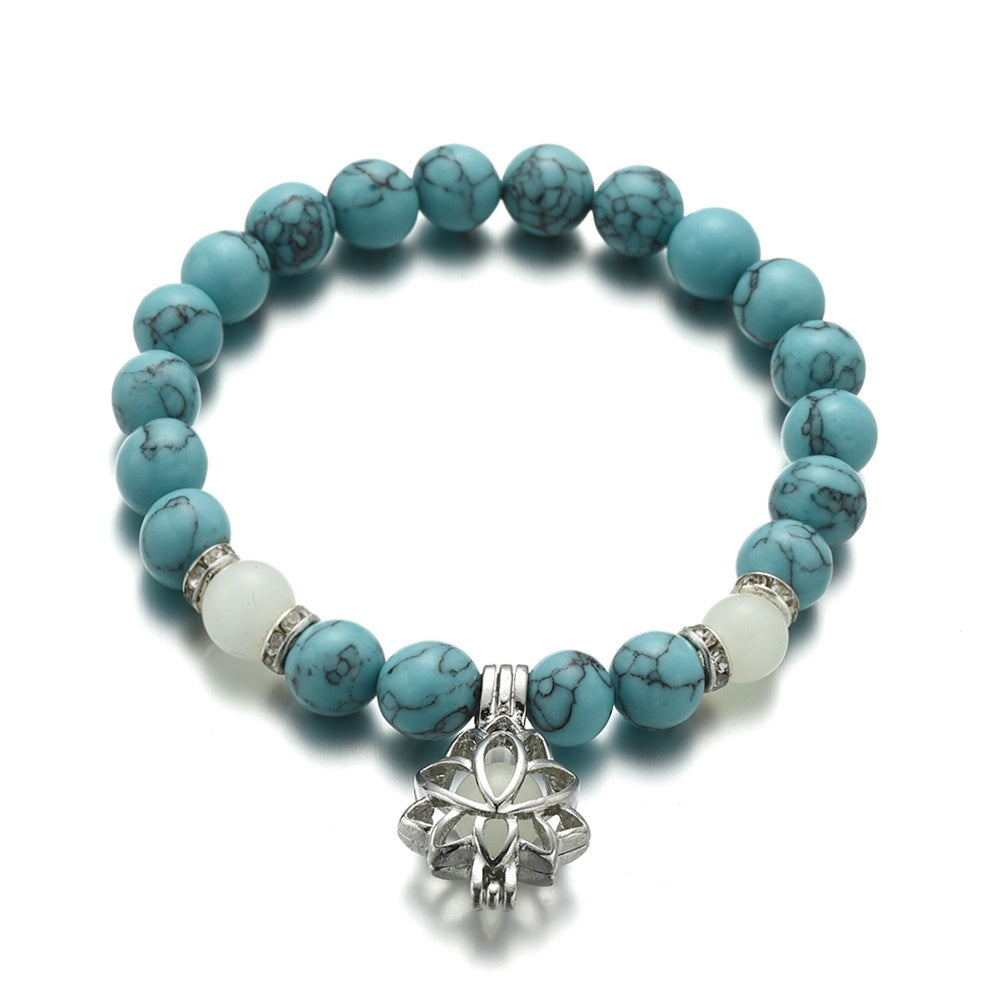 Natural Stone Bracelet - Yoga Healing Luminous Glow In The Dark Charm Beads Bracelet For Men and Women