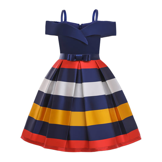 Children's Strapless Striped Sling Dress