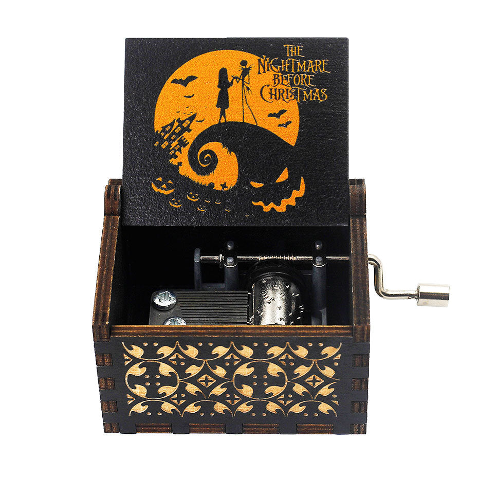 Antique Carved Wooden Hand Crank Spirited Away Music Box