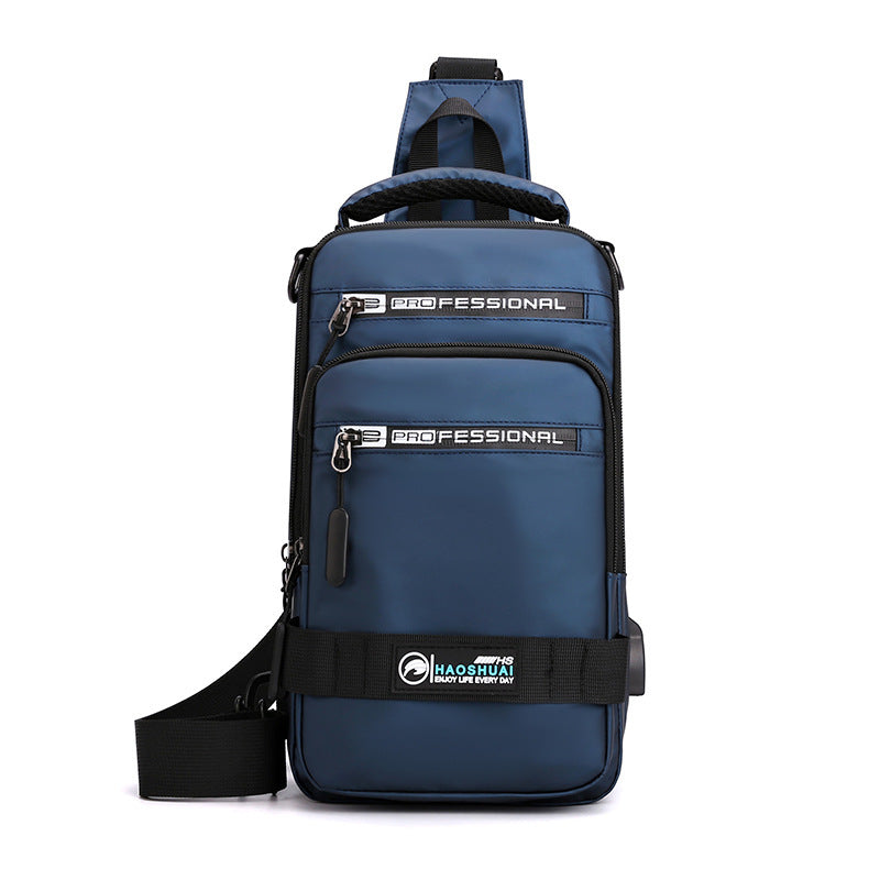 Multifunction Bags For Men - Nylon Backpack Crossbody Shoulder Bag With USB Charging Port