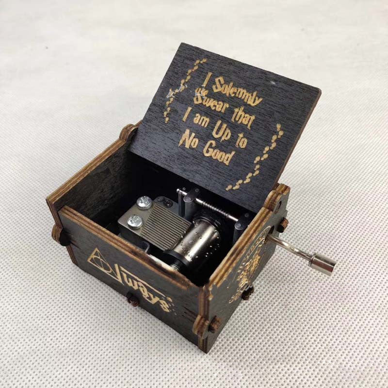 Antique Carved Wooden Hand Crank Spirited Away Music Box