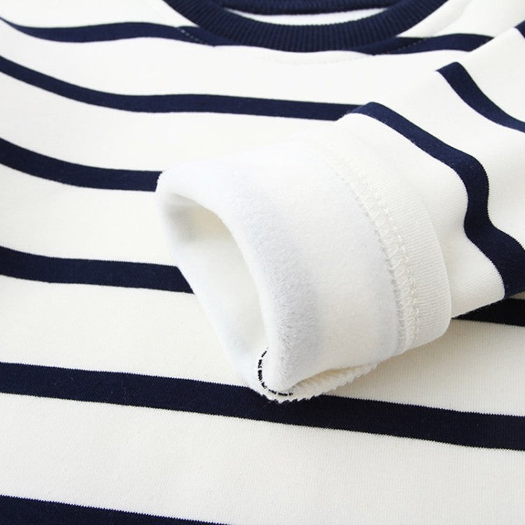 Striped Black And White Pullover - Children's Long-sleeved Sweater