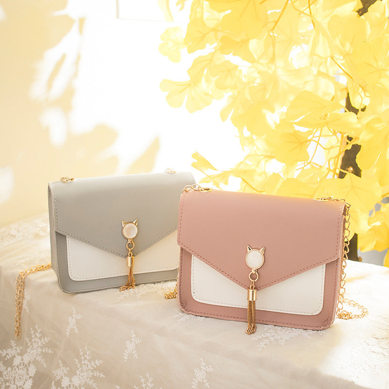 Small Messenger Bag - New Sweet And Cute Cat Tassel Decoration Chain
