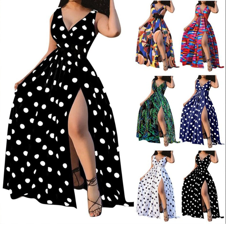 Sexy Sleeveless Long Slit Dresses