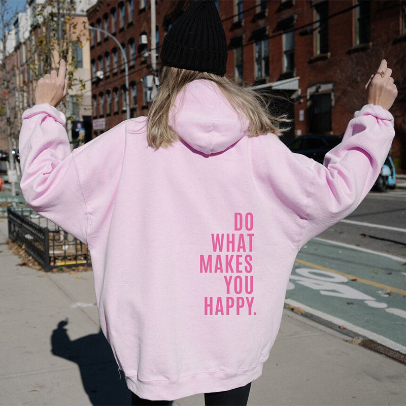 Loose Print Sport Hoodie Sweatshirt - Hooded Clothing