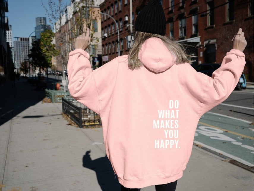 Loose Print Sport Hoodie Sweatshirt - Hooded Clothing