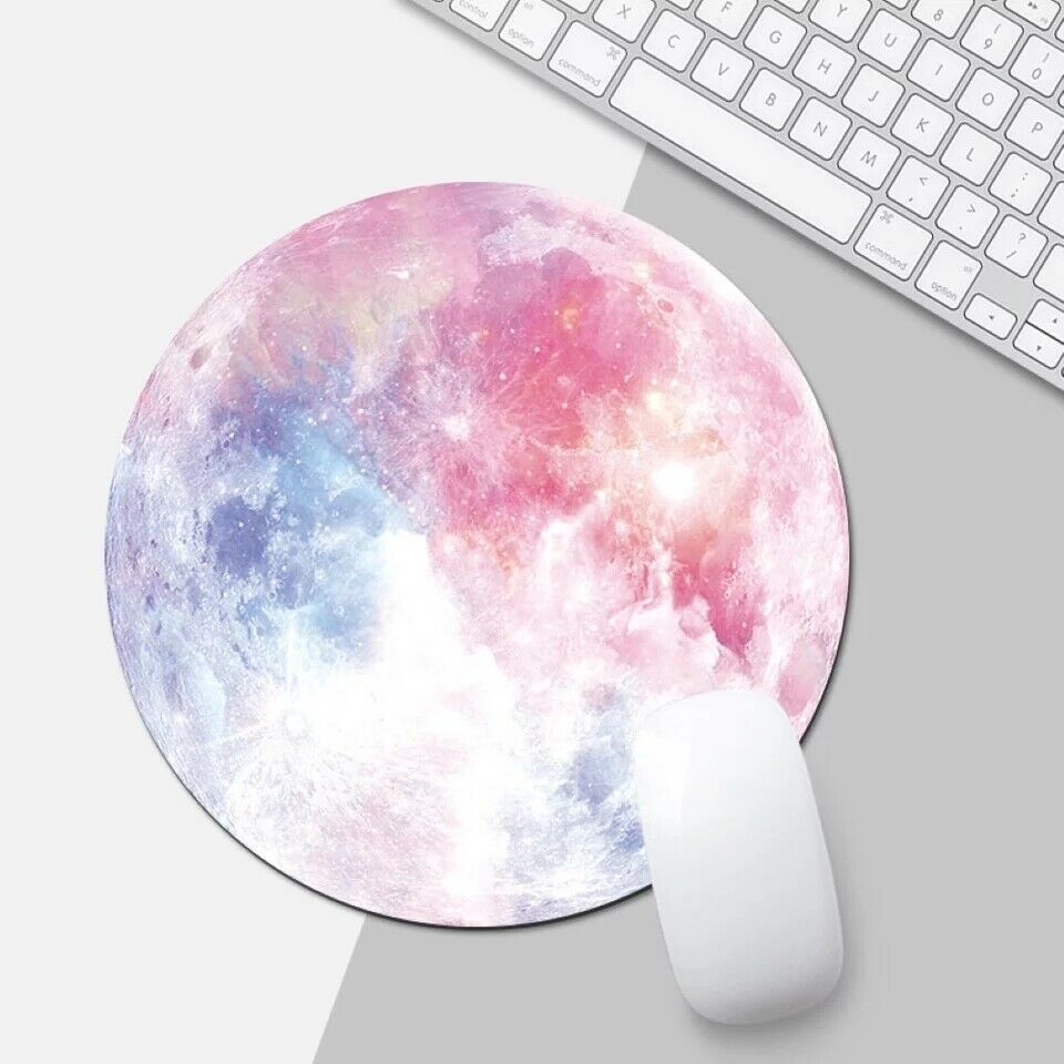 Space Round Mouse Pad - PC Gaming Non Slip Mice Mat For Laptop Notebook Computer Gaming Mouse Pad