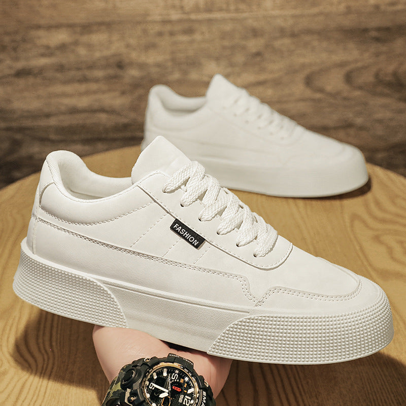 Casual Board Flat Shoes - Men Breathable Thick-soled Lace-up Sneakers For Walking Running