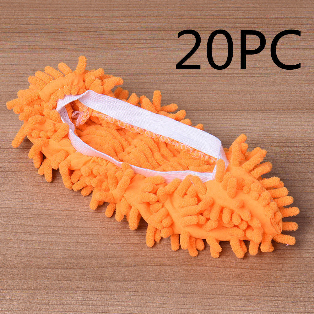2pcs Set Multifunctional Chenille Micro Fiber Slipper Shoe Covers