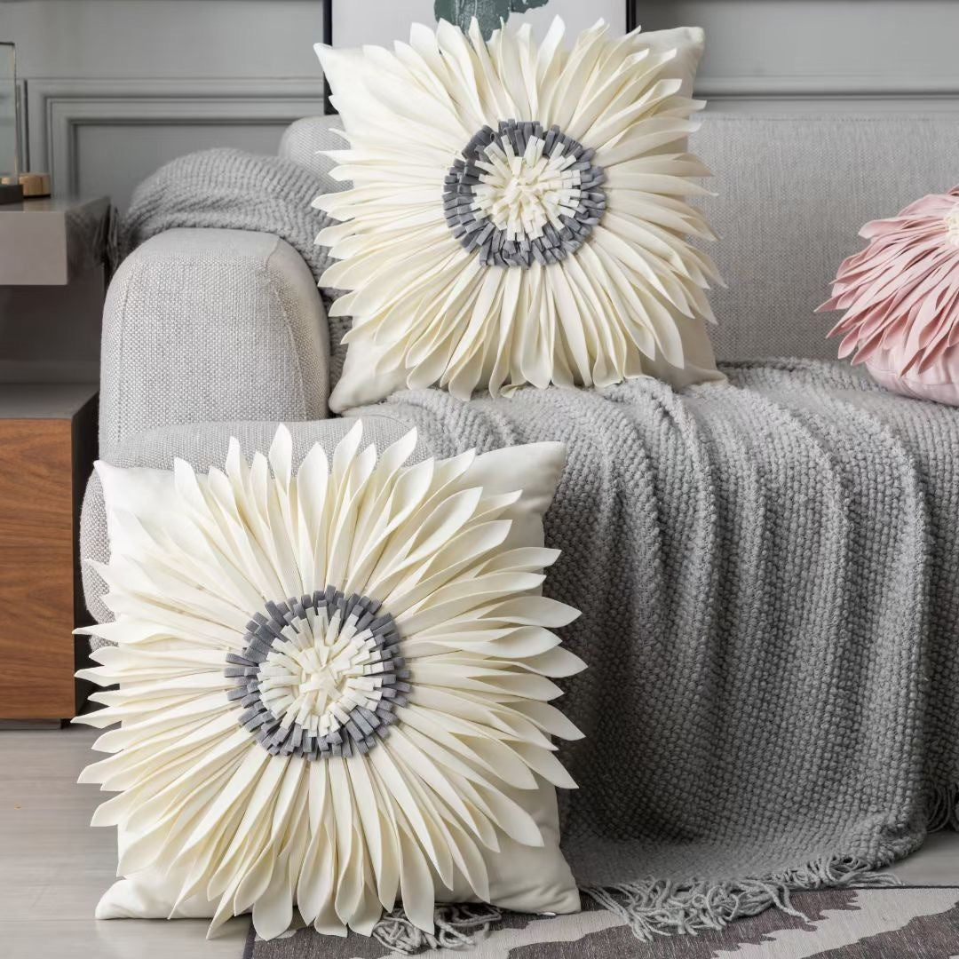 Fashion Modern Style White Throw Pillows Cushion Cover - Waist Pillow Blue Cushion Case